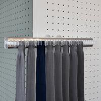 Pull-out tie rack - 32 hooks - transparent-bright aluminium 1